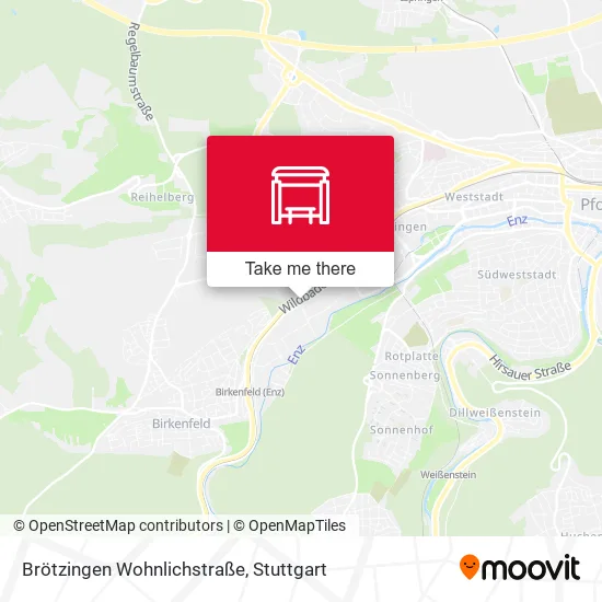 Карта Brötzingen Wohnlichstraße