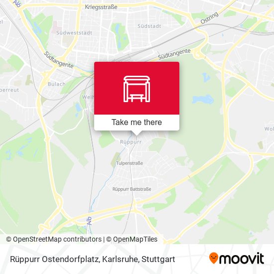 Карта Rüppurr Ostendorfplatz, Karlsruhe