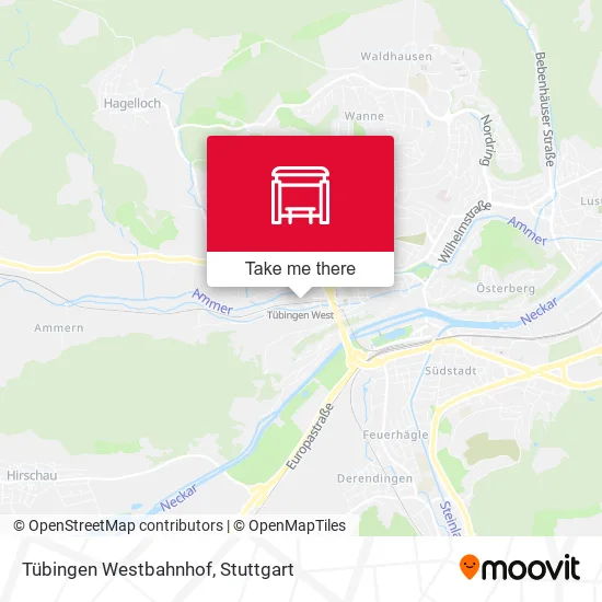 Карта Tübingen Westbahnhof