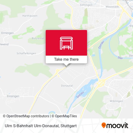 Карта Ulm S-Bahnhalt Ulm-Donautal