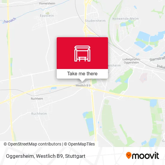 Карта Oggersheim, Westlich B9