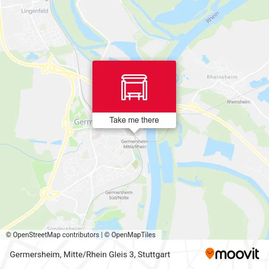 Карта Germersheim, Mitte / Rhein Gleis 3