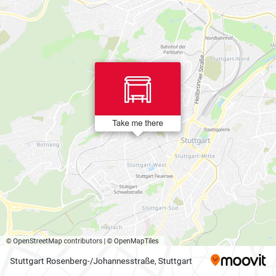 Карта Stuttgart Rosenberg- / Johannesstraße