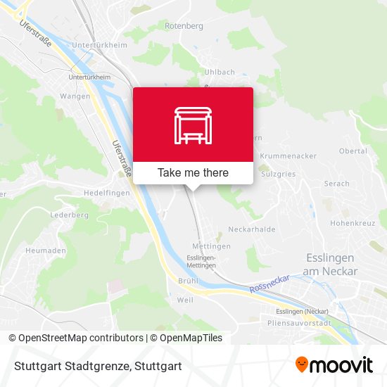 Карта Stuttgart Stadtgrenze