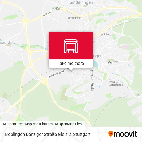 Карта Böblingen Danziger Straße Gleis 2