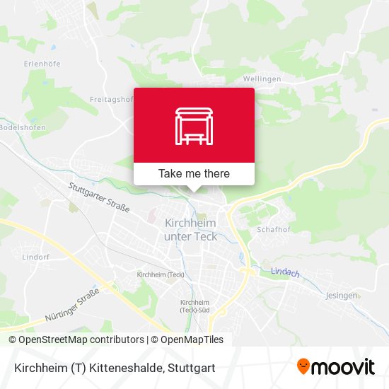 Карта Kirchheim (T) Kitteneshalde