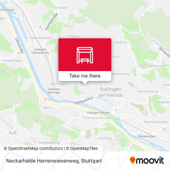 Neckarhalde Herrenwiesenweg map