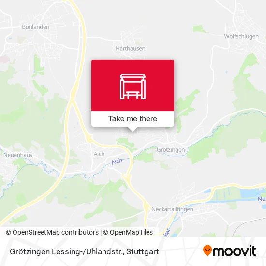Карта Grötzingen Lessing-/Uhlandstr.