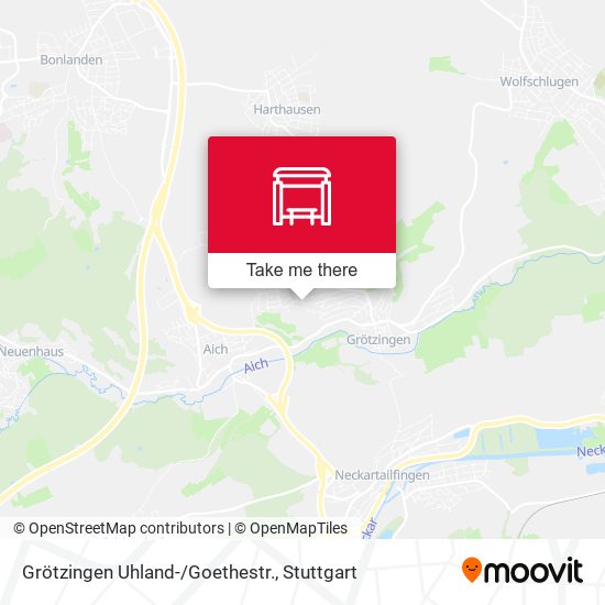 Карта Grötzingen Uhland-/Goethestr.