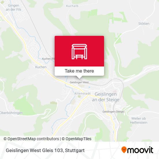 Geislingen West Gleis 103 map