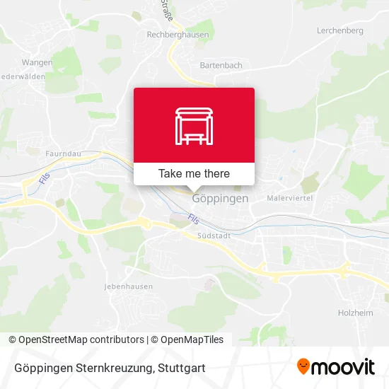 Карта Göppingen Sternkreuzung