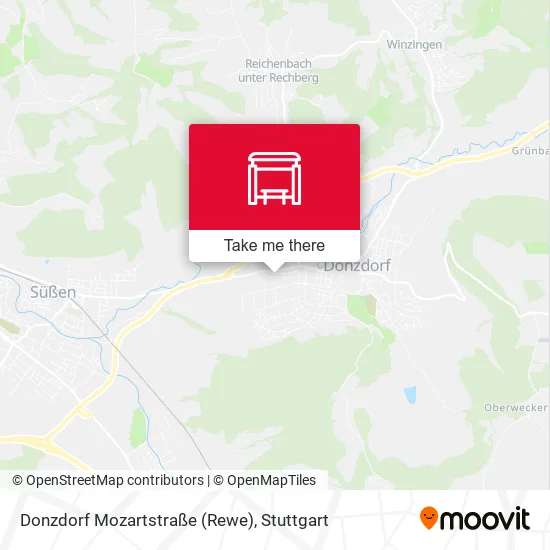 Карта Donzdorf Mozartstraße (Rewe)