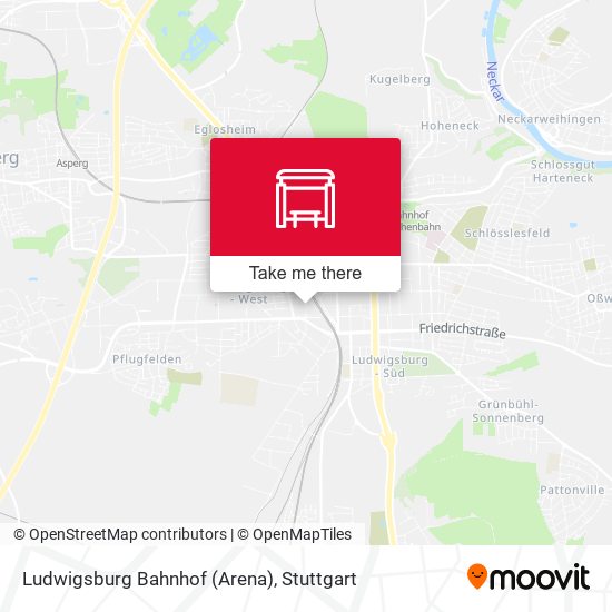 Ludwigsburg Bahnhof (Arena) map