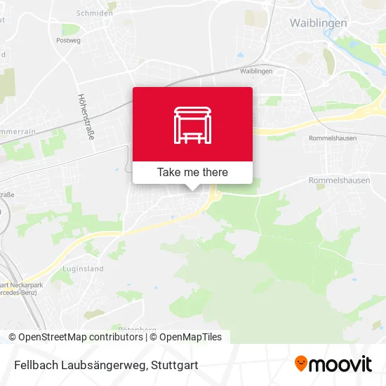 Карта Fellbach Laubsängerweg