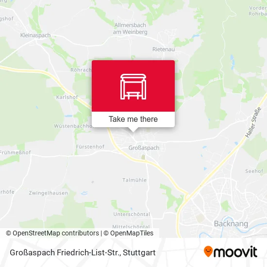 Карта Großaspach Friedrich-List-Str.