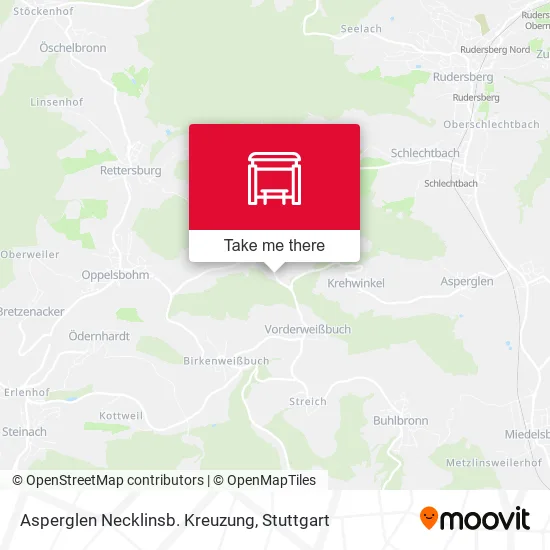 Карта Asperglen Necklinsb. Kreuzung