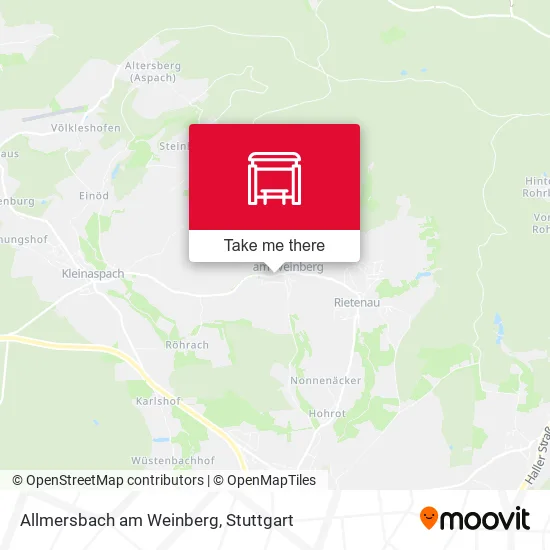 Карта Allmersbach am Weinberg