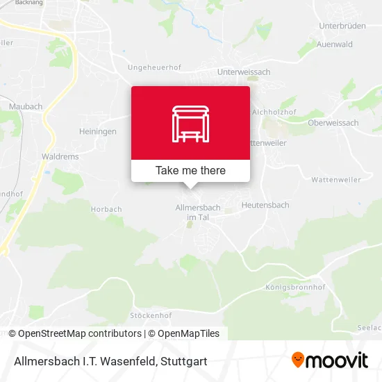 Карта Allmersbach I.T. Wasenfeld