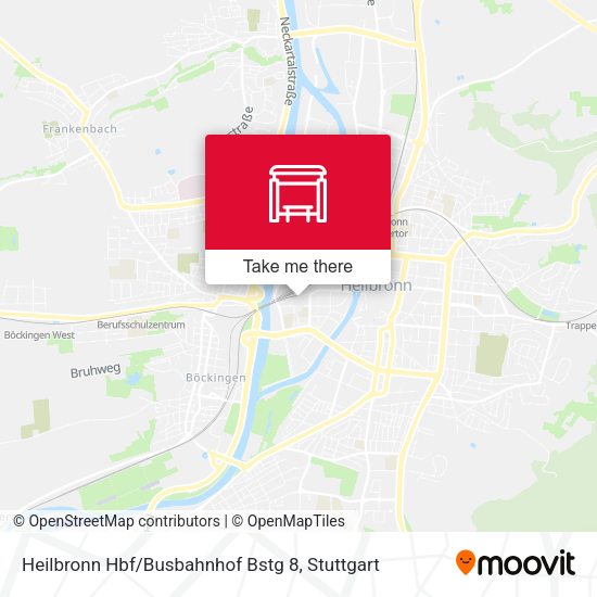 Карта Heilbronn Hbf / Busbahnhof Bstg 8