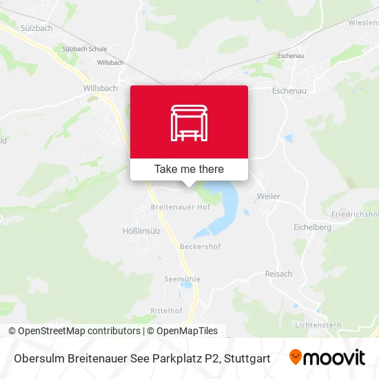 Карта Obersulm Breitenauer See Parkplatz P2