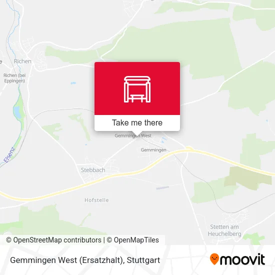 Карта Gemmingen West (Ersatzhalt)