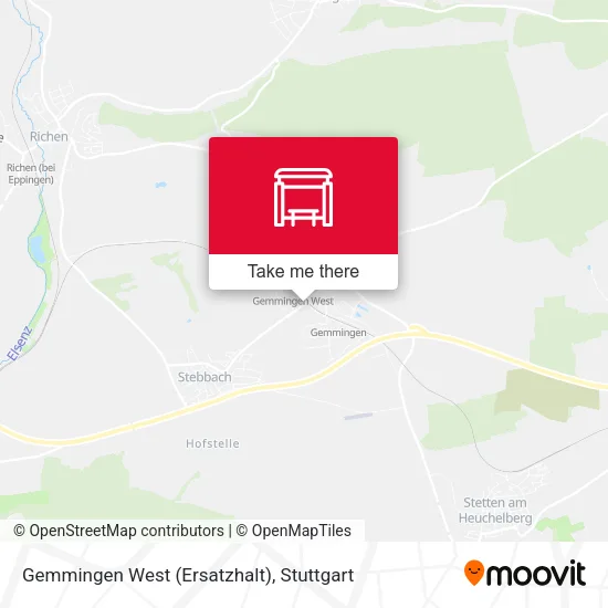 Карта Gemmingen West (Ersatzhalt)