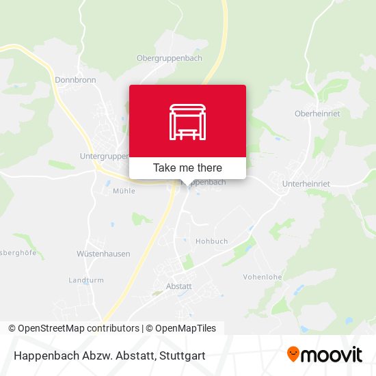 Карта Happenbach Abzw. Abstatt