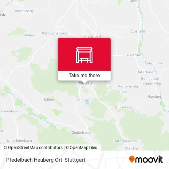 Карта Pfedelbach Heuberg Ort