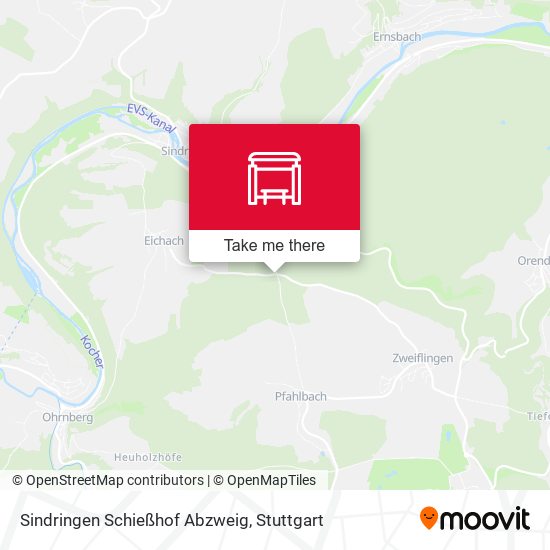 Карта Sindringen Schießhof Abzweig