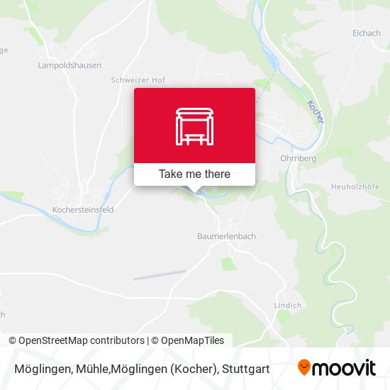 Карта Möglingen, Mühle,Möglingen (Kocher)