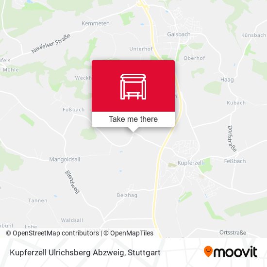 Карта Kupferzell Ulrichsberg Abzweig