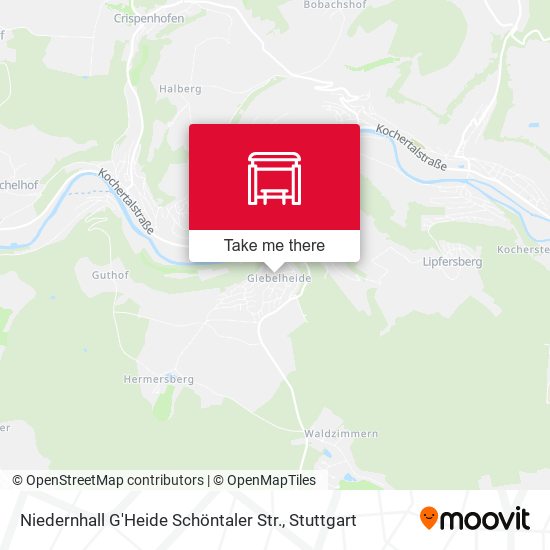 Карта Niedernhall G'Heide Schöntaler Str.