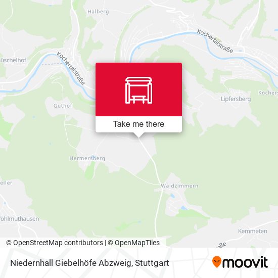 Карта Niedernhall Giebelhöfe Abzweig