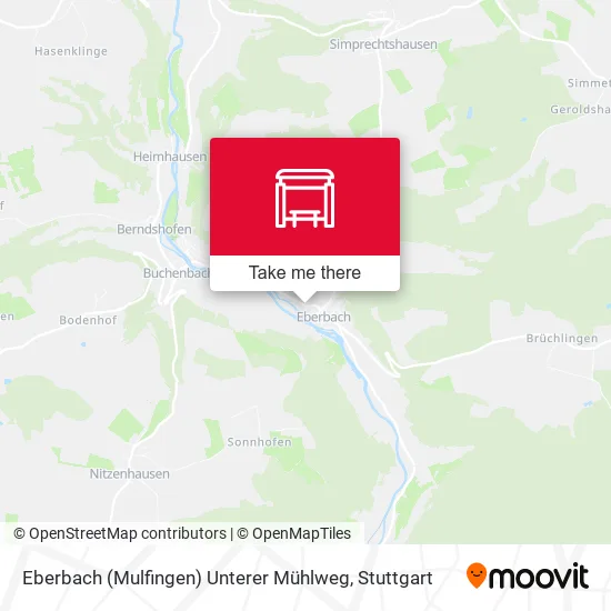 Карта Eberbach (Mulfingen) Unterer Mühlweg