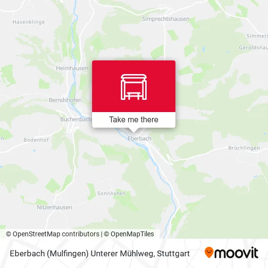 Карта Eberbach (Mulfingen) Unterer Mühlweg