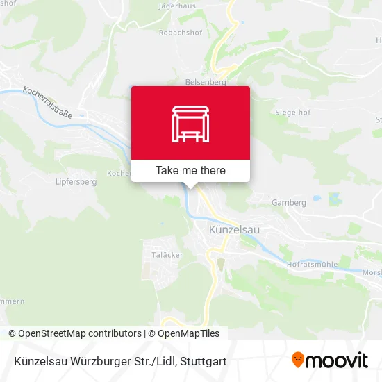 Карта Künzelsau Würzburger Str./Lidl