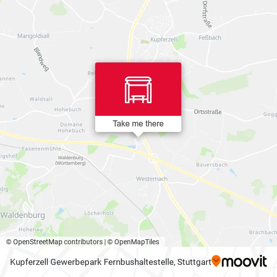 Карта Kupferzell Gewerbepark Fernbushaltestelle