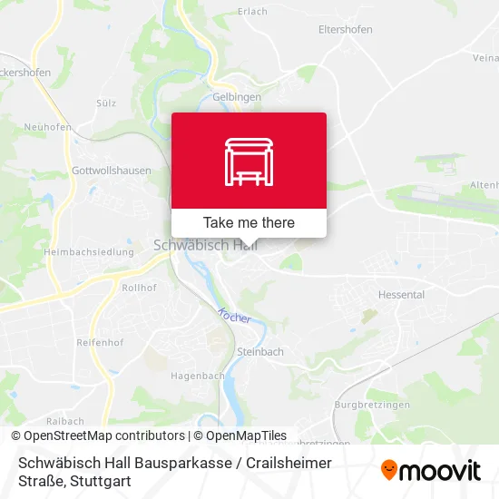 Карта Schwäbisch Hall Bausparkasse / Crailsheimer Straße