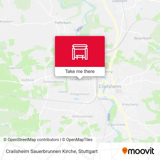 Карта Crailsheim Sauerbrunnen Kirche