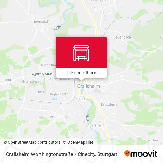 Карта Crailsheim Worthingtonstraße / Cinecity