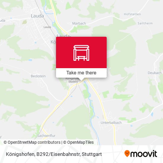 Königshofen, B292/Eisenbahnstr map