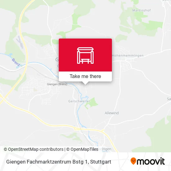 Карта Giengen Fachmarktzentrum Bstg 1
