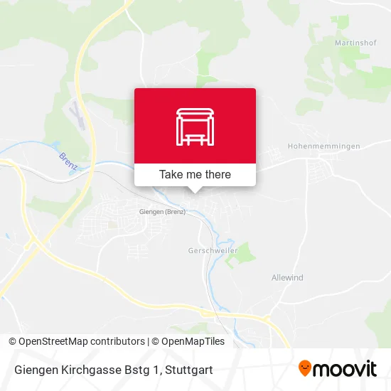 Карта Giengen Kirchgasse Bstg 1