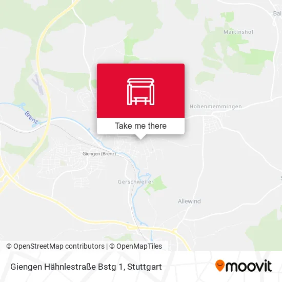 Карта Giengen Hähnlestraße Bstg 1