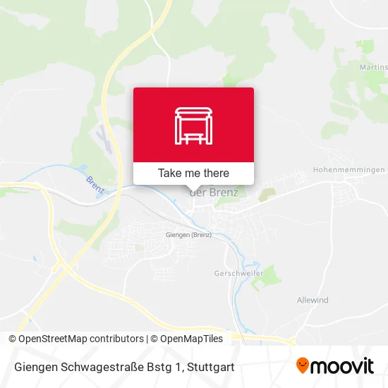 Карта Giengen Schwagestraße Bstg 1