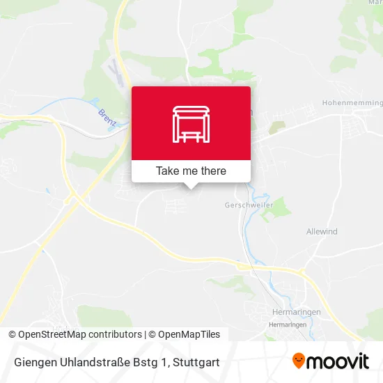 Карта Giengen Uhlandstraße Bstg 1