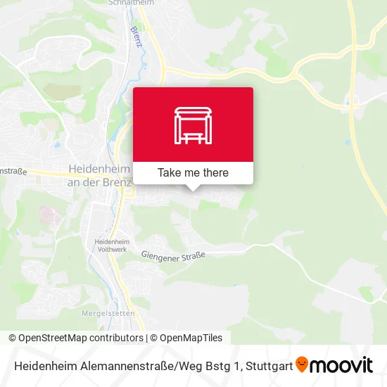 Карта Heidenheim Alemannenstraße / Weg Bstg 1