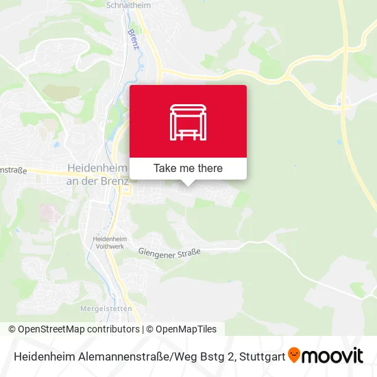 Карта Heidenheim Alemannenstraße / Weg Bstg 2