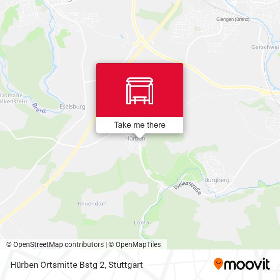 Hürben Ortsmitte Bstg 2 map