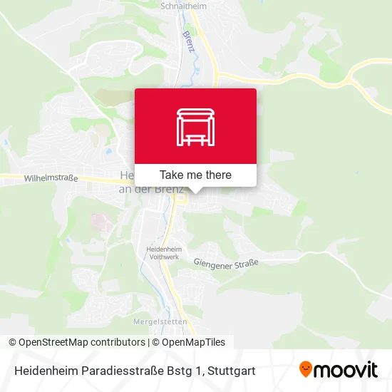 Карта Heidenheim Paradiesstraße Bstg 1